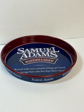 SAMUEL SAM ADAMS BOSTON LAGER BEER TIN SERVING TRAY MAN CAVE BAR DECOR
